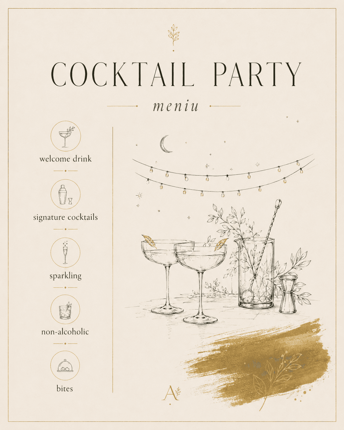 Cocktail Party — meniul ediției, de la welcome drink la bites